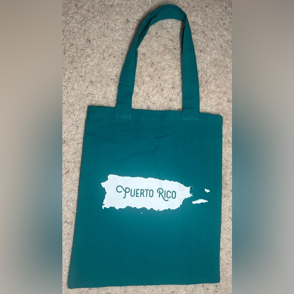 Teal Puerto Rico Tote Bag